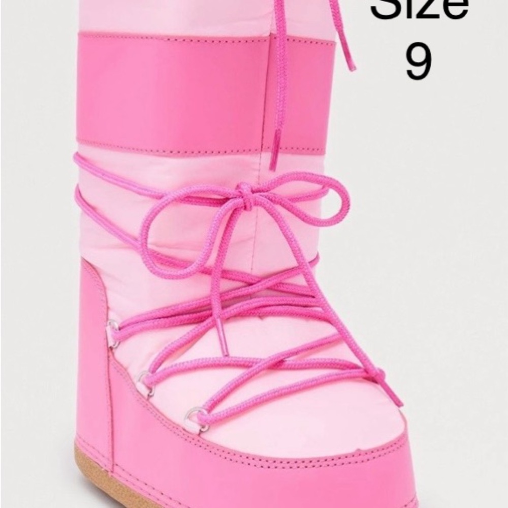 Pink Women's Lace-Up Winter Boot